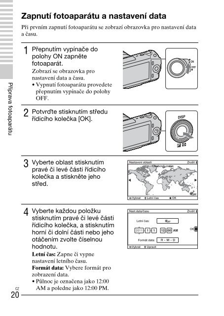 Sony NEX-C3A - NEX-C3A Consignes d&rsquo;utilisation Tch&egrave;que