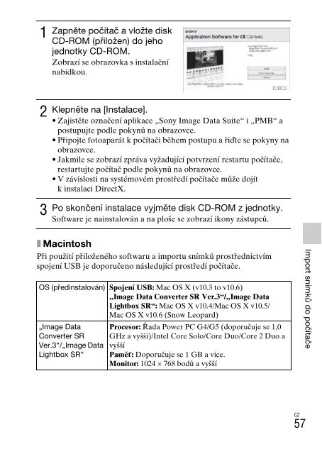 Sony NEX-C3A - NEX-C3A Consignes d&rsquo;utilisation Tch&egrave;que