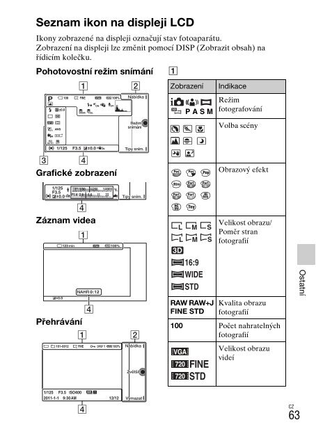 Sony NEX-C3A - NEX-C3A Consignes d&rsquo;utilisation Tch&egrave;que