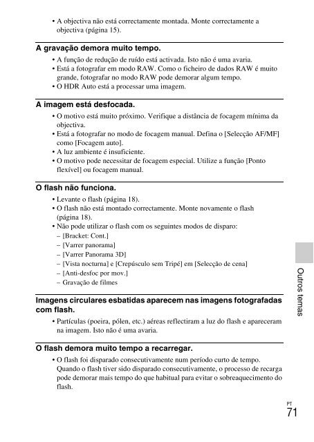 Sony NEX-C3A - NEX-C3A Consignes d&rsquo;utilisation Portugais