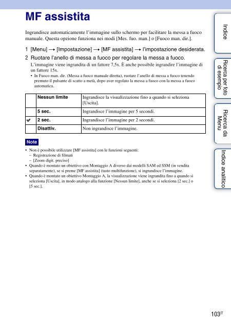 Sony NEX-C3A - NEX-C3A Consignes d&rsquo;utilisation Italien