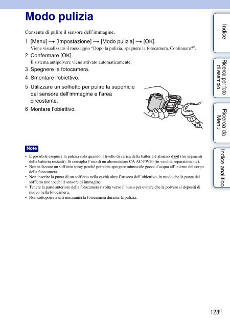 Sony NEX-C3A - NEX-C3A Consignes d&rsquo;utilisation Italien