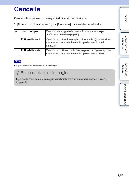 Sony NEX-C3A - NEX-C3A Consignes d&rsquo;utilisation Italien