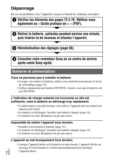 Sony NEX-C3A - NEX-C3A Consignes d&rsquo;utilisation Fran&ccedil;ais