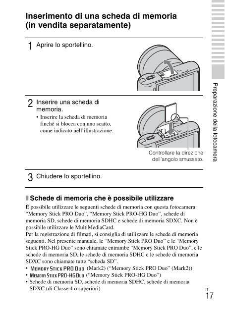 Sony NEX-C3A - NEX-C3A Consignes d&rsquo;utilisation Italien