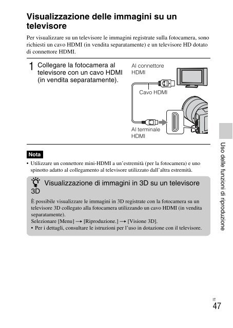 Sony NEX-C3A - NEX-C3A Consignes d&rsquo;utilisation Italien