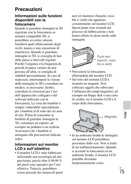 Sony NEX-C3A - NEX-C3A Consignes d&rsquo;utilisation Italien