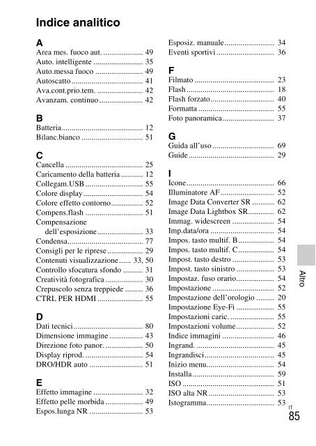 Sony NEX-C3A - NEX-C3A Consignes d&rsquo;utilisation Italien