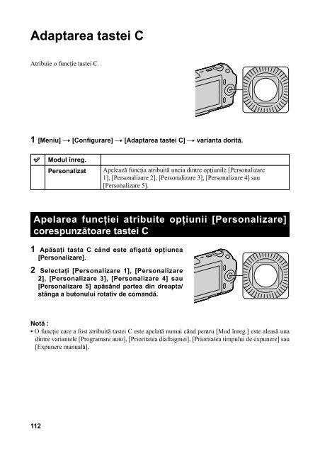 Sony NEX-C3A - NEX-C3A Mode d'emploi Roumain