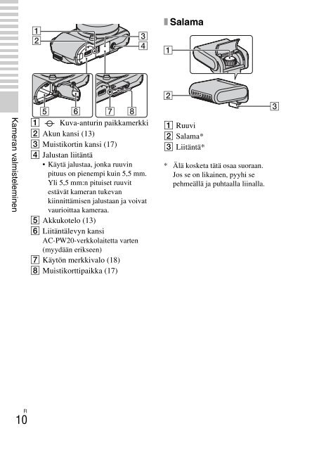 Sony NEX-C3A - NEX-C3A Consignes d&rsquo;utilisation Finlandais