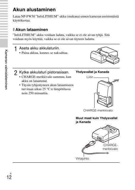 Sony NEX-C3A - NEX-C3A Consignes d&rsquo;utilisation Finlandais