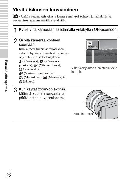 Sony NEX-C3A - NEX-C3A Consignes d&rsquo;utilisation Finlandais