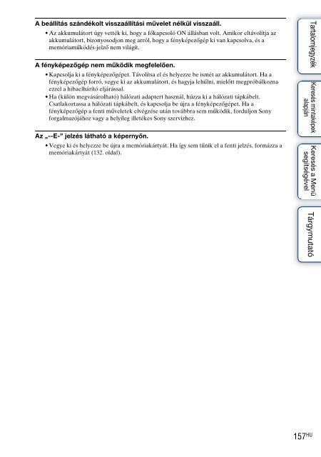 Sony NEX-C3A - NEX-C3A Consignes d&rsquo;utilisation Hongrois