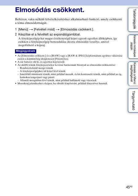 Sony NEX-C3A - NEX-C3A Consignes d&rsquo;utilisation Hongrois