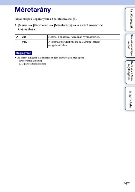 Sony NEX-C3A - NEX-C3A Consignes d&rsquo;utilisation Hongrois