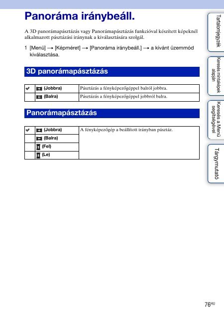 Sony NEX-C3A - NEX-C3A Consignes d&rsquo;utilisation Hongrois