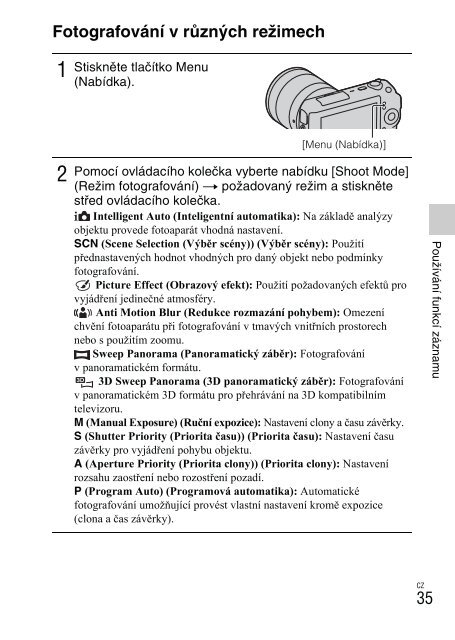 Sony NEX-C3A - NEX-C3A Mode d'emploi Slovaque