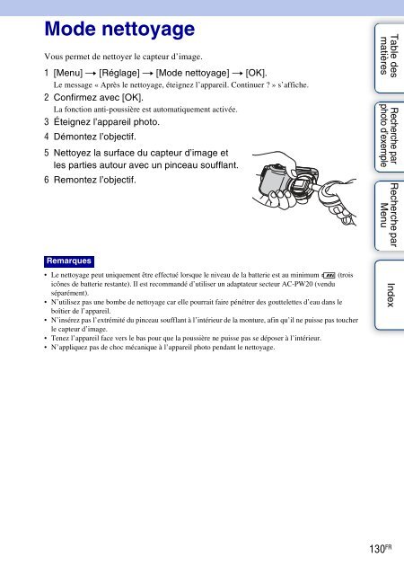 Sony NEX-C3A - NEX-C3A Consignes d&rsquo;utilisation Fran&ccedil;ais