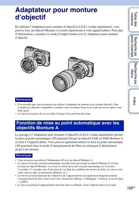 Sony NEX-C3A - NEX-C3A Consignes d&rsquo;utilisation Fran&ccedil;ais