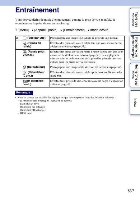 Sony NEX-C3A - NEX-C3A Consignes d&rsquo;utilisation Fran&ccedil;ais