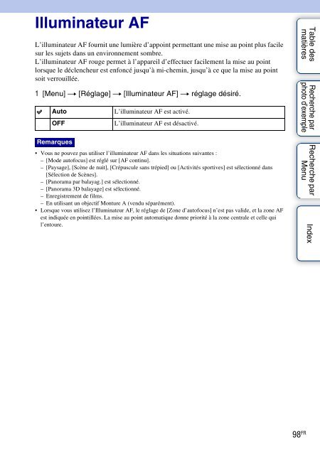 Sony NEX-C3A - NEX-C3A Consignes d&rsquo;utilisation Fran&ccedil;ais