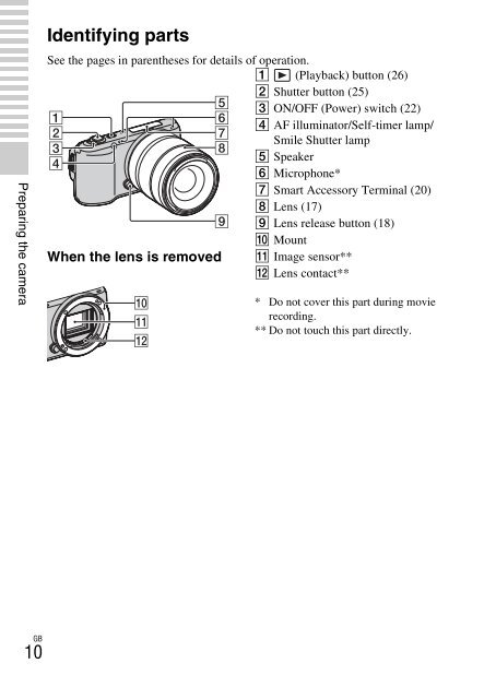 Sony NEX-C3A - NEX-C3A Consignes d&rsquo;utilisation Anglais