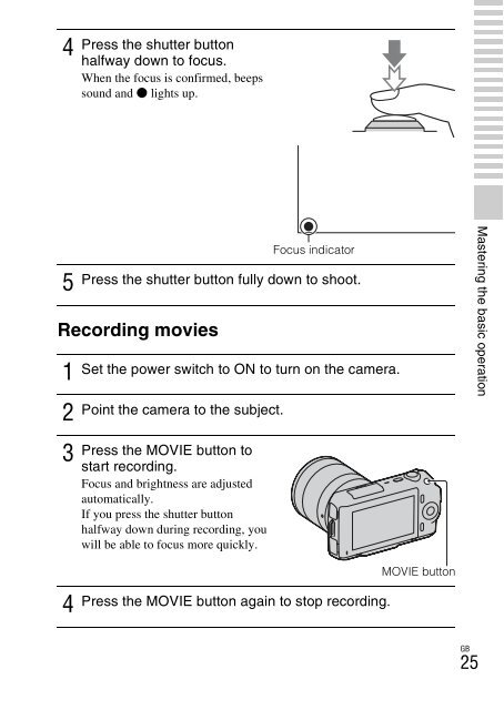 Sony NEX-C3A - NEX-C3A Consignes d&rsquo;utilisation Anglais