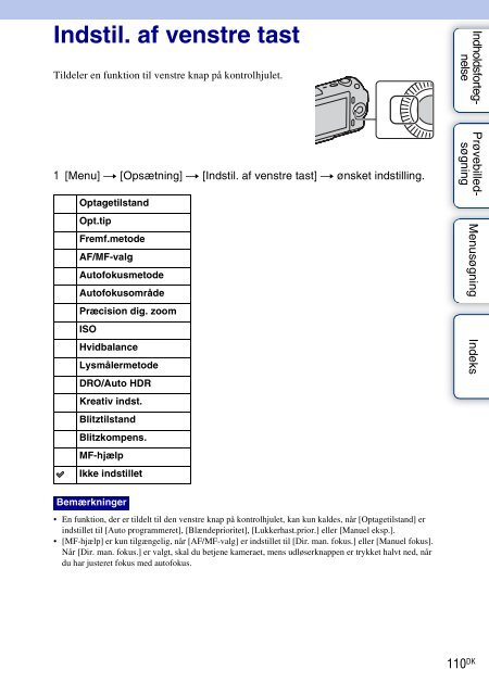 Sony NEX-C3A - NEX-C3A Consignes d&rsquo;utilisation Danois