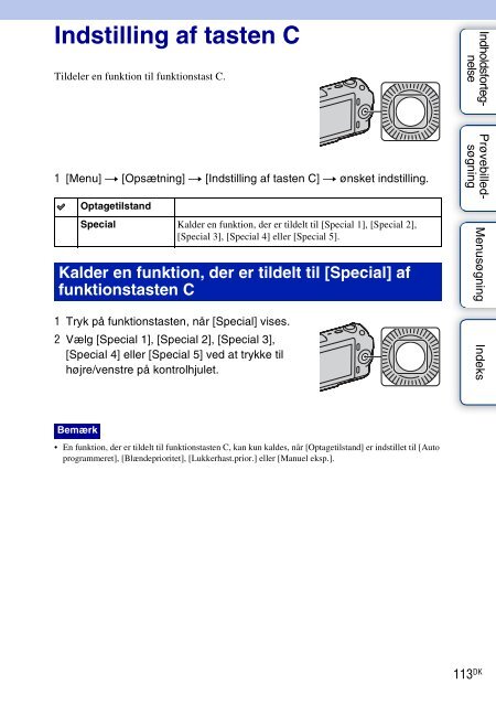 Sony NEX-C3A - NEX-C3A Consignes d&rsquo;utilisation Danois