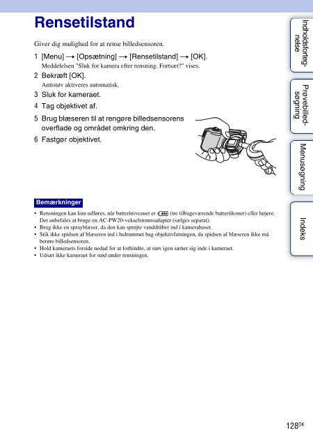 Sony NEX-C3A - NEX-C3A Consignes d&rsquo;utilisation Danois