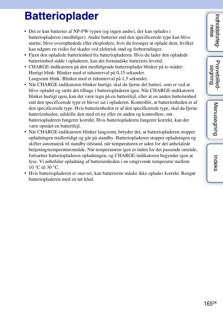 Sony NEX-C3A - NEX-C3A Consignes d&rsquo;utilisation Danois