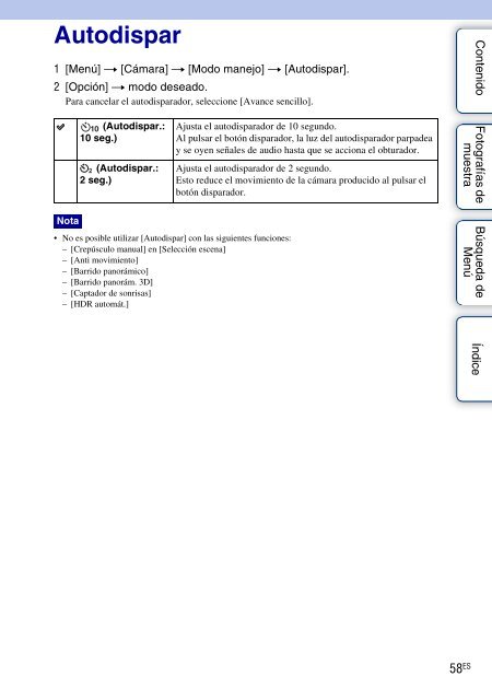 Sony NEX-C3A - NEX-C3A Consignes d&rsquo;utilisation Espagnol