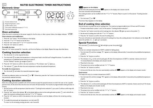 KitchenAid OVN 908 W - OVN 908 W EN (857923201010) Scheda programmi