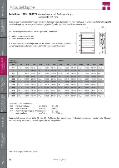 Preisliste 2018