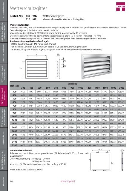 Preisliste 2018