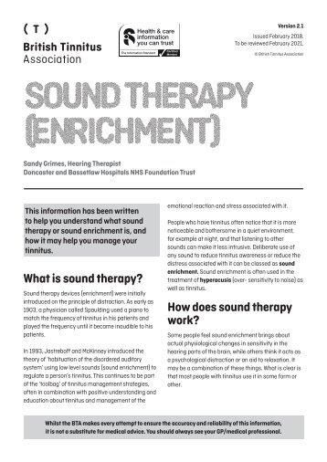 Sound enrichment (therapy) Ver 2.1