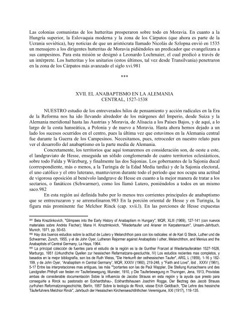 WILLIAMS, George H. (1979) La Reforma Radical, Harvard University, Massachusetts (1)