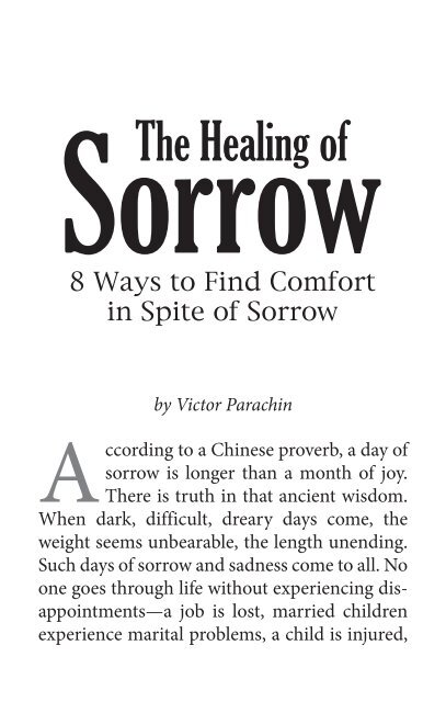 The Healing Of Sorrow