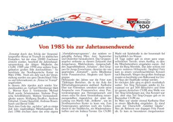 Von 1985 bis zur Jahrtausendwende - CVJM - Bayreuth