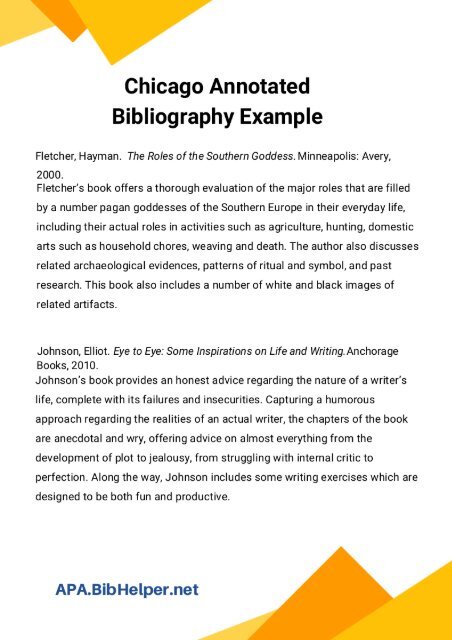 chicago annotated bibliography