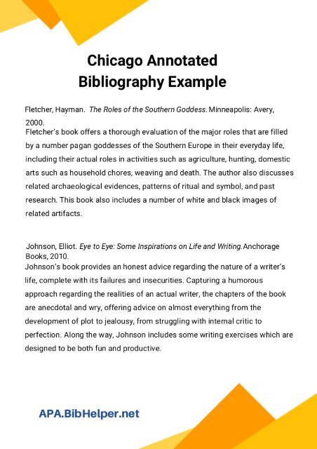 chicago style annotated bibliography