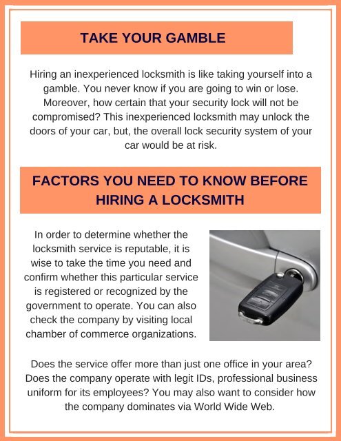 Find Factors that you Need to Know Before Hiring Locksmith Services