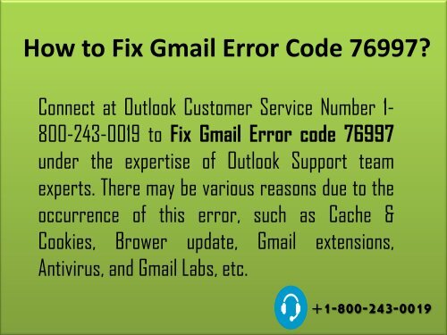 18002430019 Fix Gmail Error Code 76997