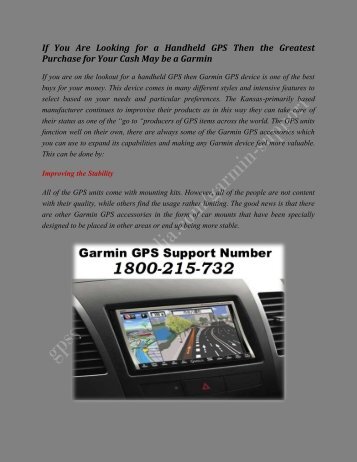 Garmin GPS Technical Support Phone Number 1800215732