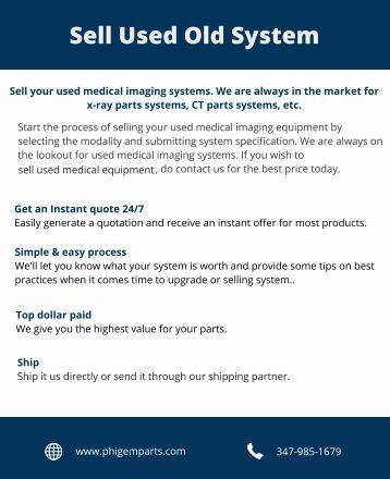 Sell Your Used Medical Imaging System – PhiGEM Parts