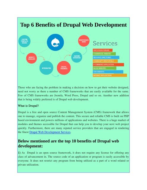 Top 6 Benefits of Drupal Web Development