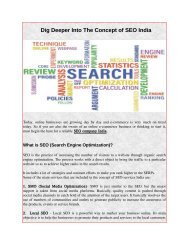 Dig Deeper Into The Concept of SEO India