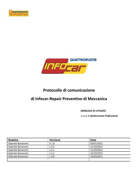 Protocollo di comunicazione Preventivo di meccanica