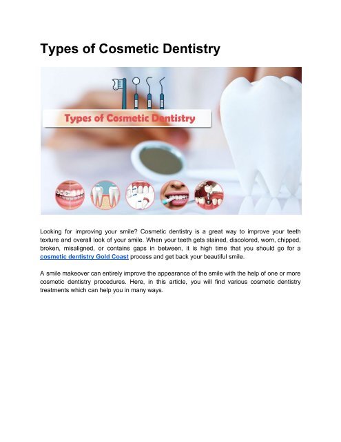 Cosmetic Dentistry and its Procedure 