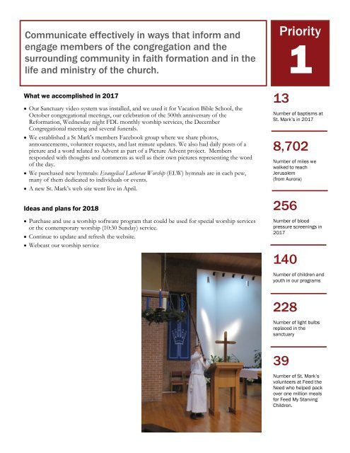 St Mark Lutheran Annual Report 2017 final high res